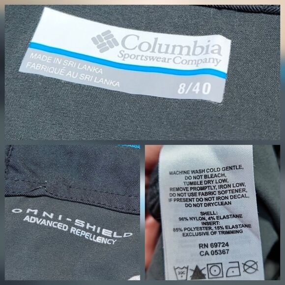 ☔️💜Columbia Gray Lightweight Omni-Shield Hiking Pants Size 8/29 - Picture 9 of 10